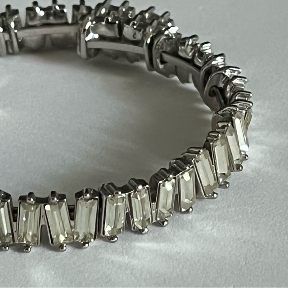 Vintage Gypsy Set Rhinestone Baguette Bypass Bracelet - Picture 7 of 9